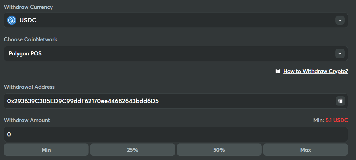 Uttag från crypto casinon